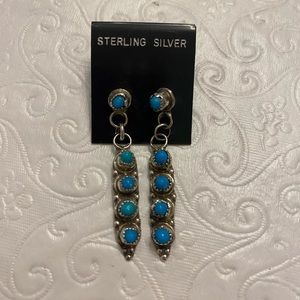 NWT Hand made Sterling Silver and turquoise earrings